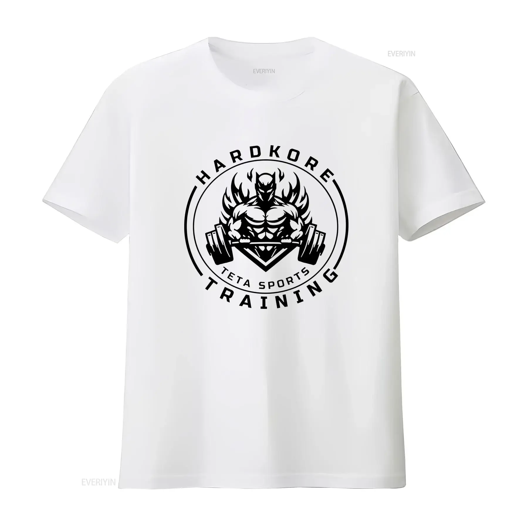 Camiseta de gimnasio resistente Hardcore 39S algodón sin elasticidad transpirable estampado logo para todas las estaciones
