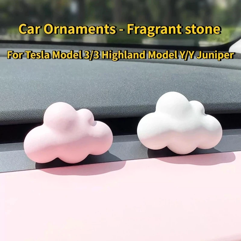 For New Tesla Model 3 Y Juniper 20212026 Car Aromatherapy Clip Vent Diffuser Cloud Shape Car Vent Freshener Clip Air Conditioner