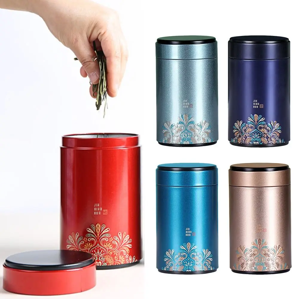 Hiqh جودة صفيح الشاي القصدير سعة كبيرة مقاوم للرطوبة مختومة الشاي يمكن جرة الشاي المستديرة للمنزل والسفر