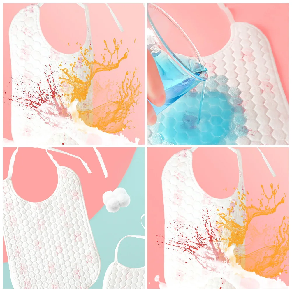 32Pcs Waterproof Baby Bibs Disposable Infant Bib for Feeding Portable Lunch Eating Bib No Wash Needed Kids Drool Towel