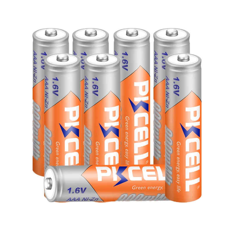 PKCELL 8PC AA 2500MWH Batteries +8PC NI-ZN AAA 900MWH Battery 1.6V NIZN AAA/AA Rechargeable Batteries with 4 Battery Box Holder