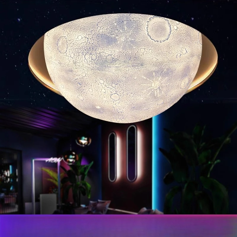 3D three-dimensional relief semi-round moon  landscaping ceiling wall  large planet  restaurant moon