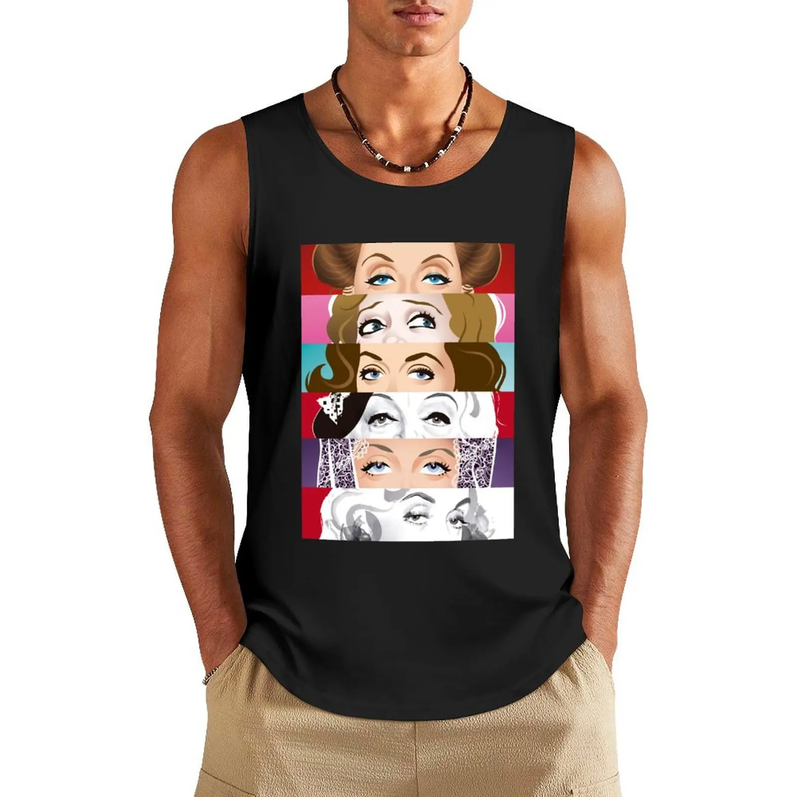 Eyes Tank Top Men's fitness t-shirt bodybuilding t shirt anime clothes Sleeveless top