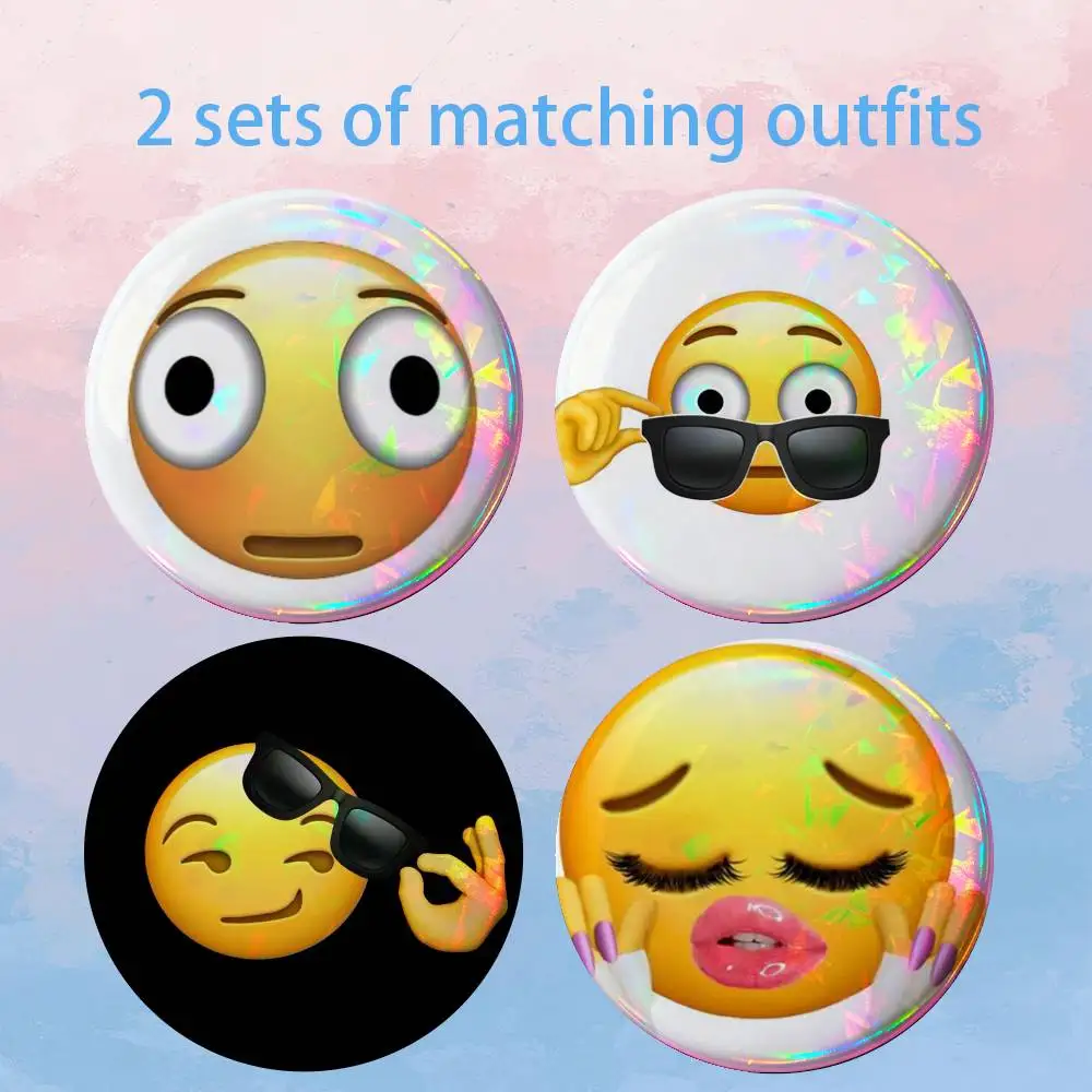 Funny Emoji Stickers 2 piece set Badges On Backpack Jacket Cartoon Round Brooches Acrylic Button Pins Collection Gifts