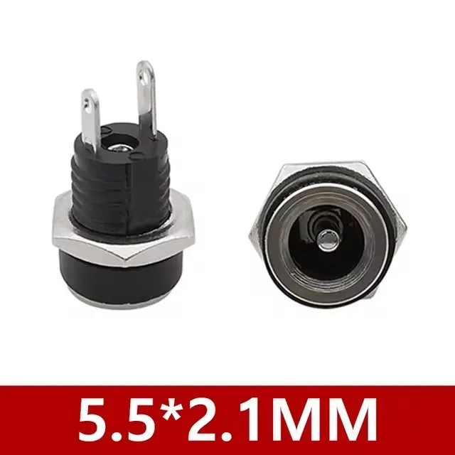 10/50 Stück DC022B 5,5 x 2,1 mm DC-Stromanschluss, 3,5 x 1,3 mm DC-Buchse, Einbaubuchse, Steckeradapter 5,5 x 2,5 mm, 2-polig