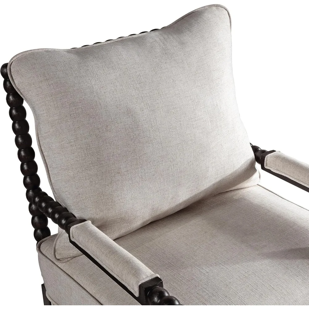 كراسي ذات لمسة مغزل من قماش الكتان، كرسي بكرة مع وسادة زنبركية عالية المرونة ومنصات مسند للذراعين، كرسي بذراعين للترفيه للغرفة