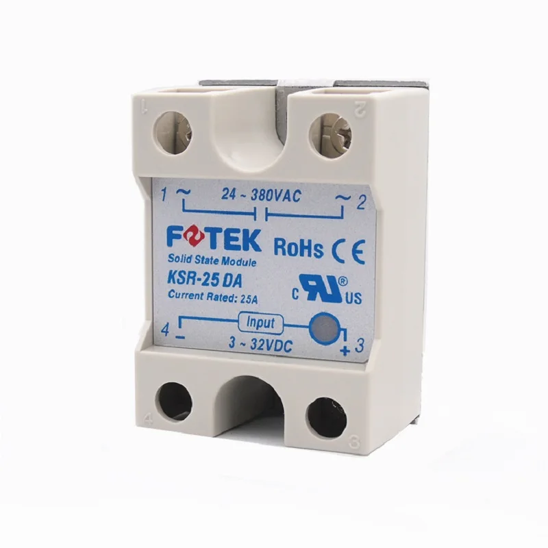 

2 pieces of Taiwan original FOTEK single-phase solid state relay KSR-25DA DC control AC SCR 25A