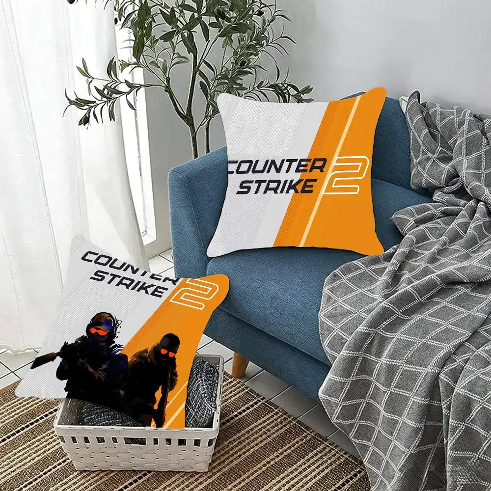 Intense Videogame C-Counter-Strike Cushion Cover Fluffy velvet Nordic style plush Living room sofa decorative