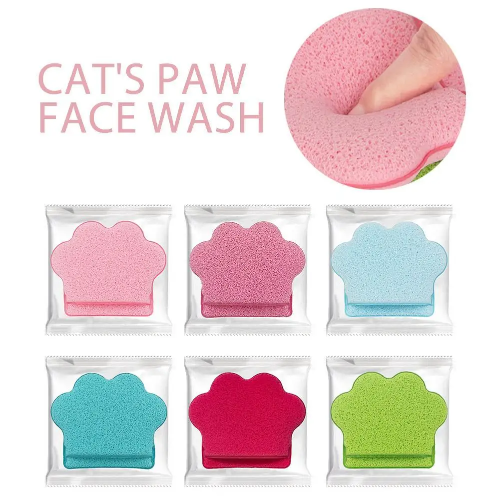 

6Colors Cat Paw Silicone Facial Brush for Exfoliating Blackheads Deep Cleaning Portable Baby Silicone Hair