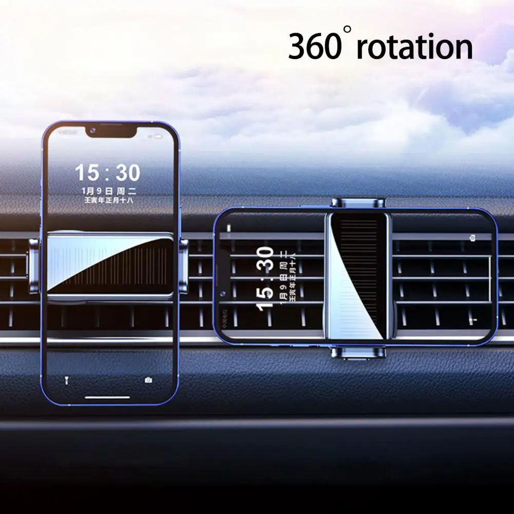 Useful Automatic Induction Holder Long-lasting Life Dual-mode Charging Automatically Clamp Solar Energy Mount for Vehicle