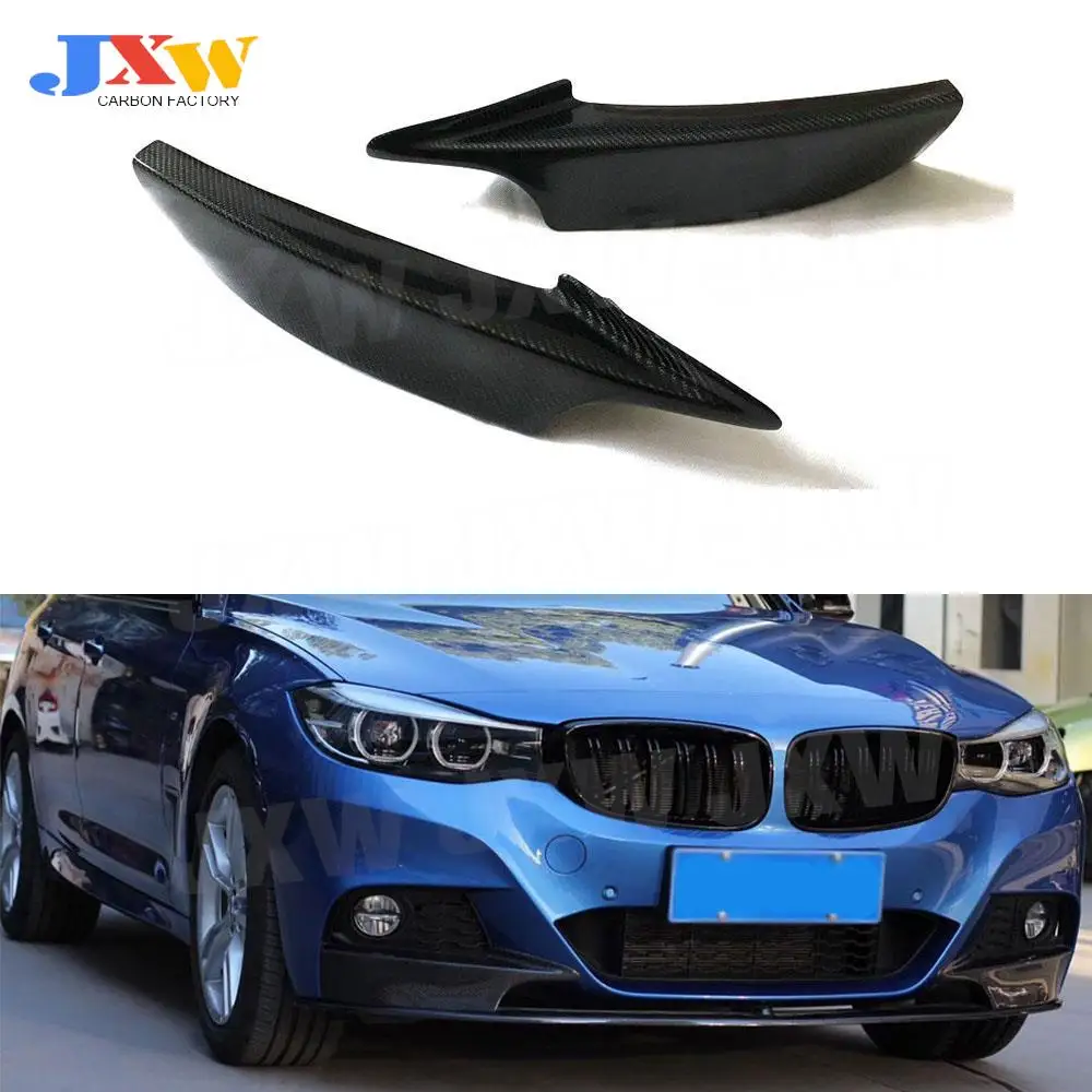 

Carbon Fiber Front Bumper Lip Splitters Spoiler for BMW 3 Series GT F34 M Sport 2014-2018 Flap Aprons Trim Car style FRP