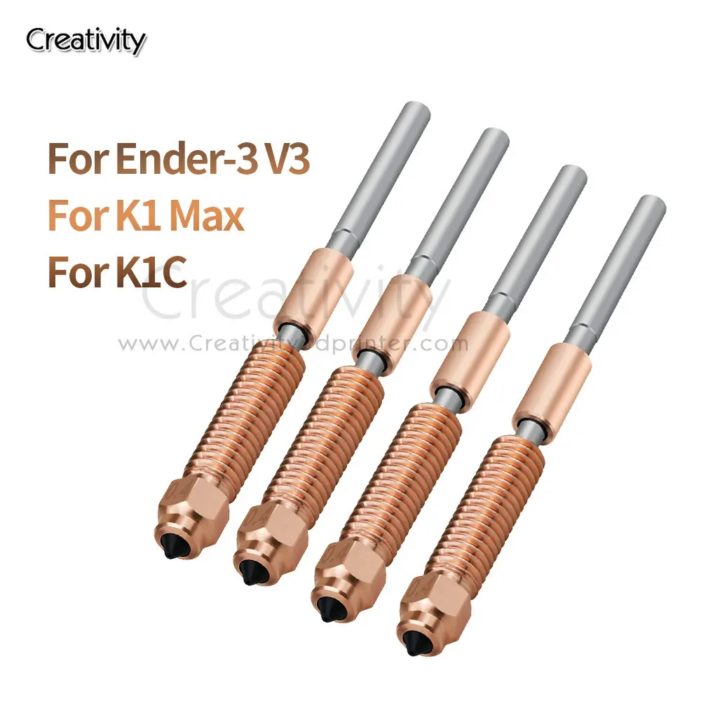 K1C All-in-one Copper Titanium Nozzles for Ender 3 V3 K1 Max High Flow Printing Upgraded 0.4 0.6 0.8mm k1c Quick-Swap Nozzle