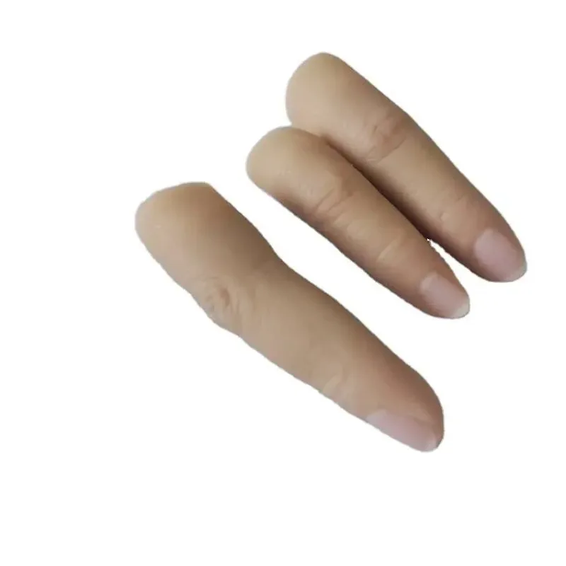 Customize prosthetic implant cosmetic silicone finger for wounded hand