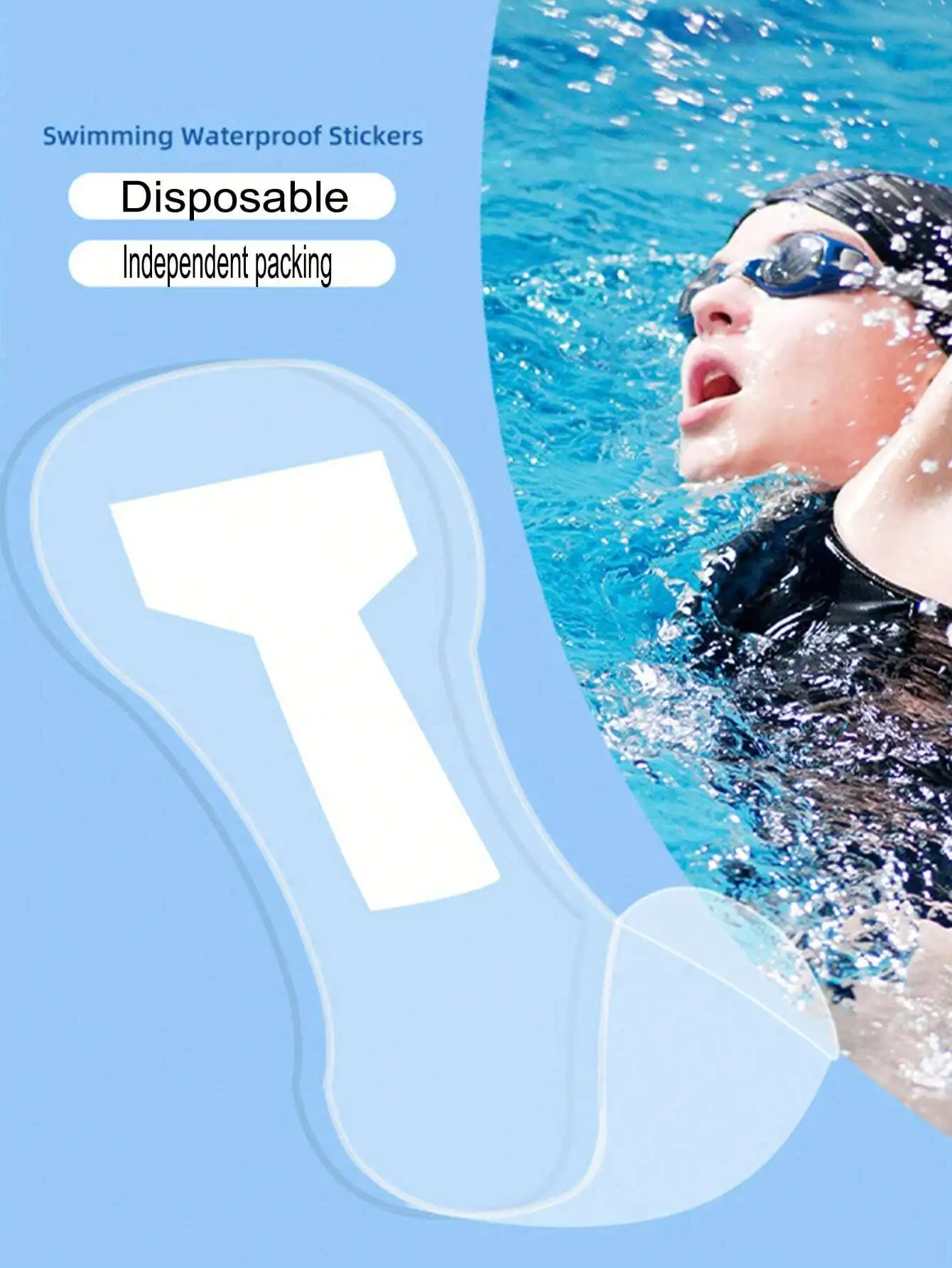 

1 шт. женская одноразовая водонепроницаемая нашивка для плавания, горячих источников, парков с водой, надежная и беспокойная