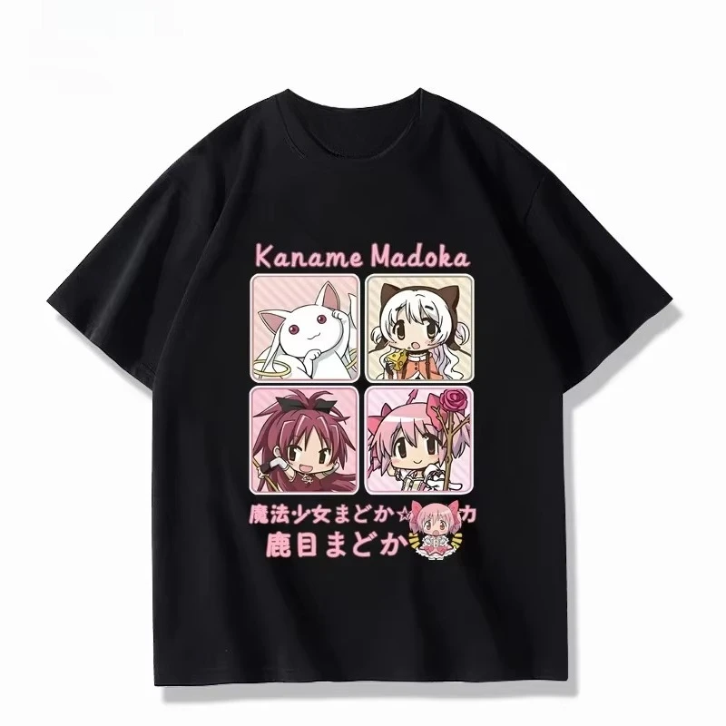 Puella Magi Madoka Magica Madoka Kaname T-Shirt Harajuku Mode Streetwear Hochwertige Baumwolle Grafik Herren Damen Rundhals-Top – Detail 5