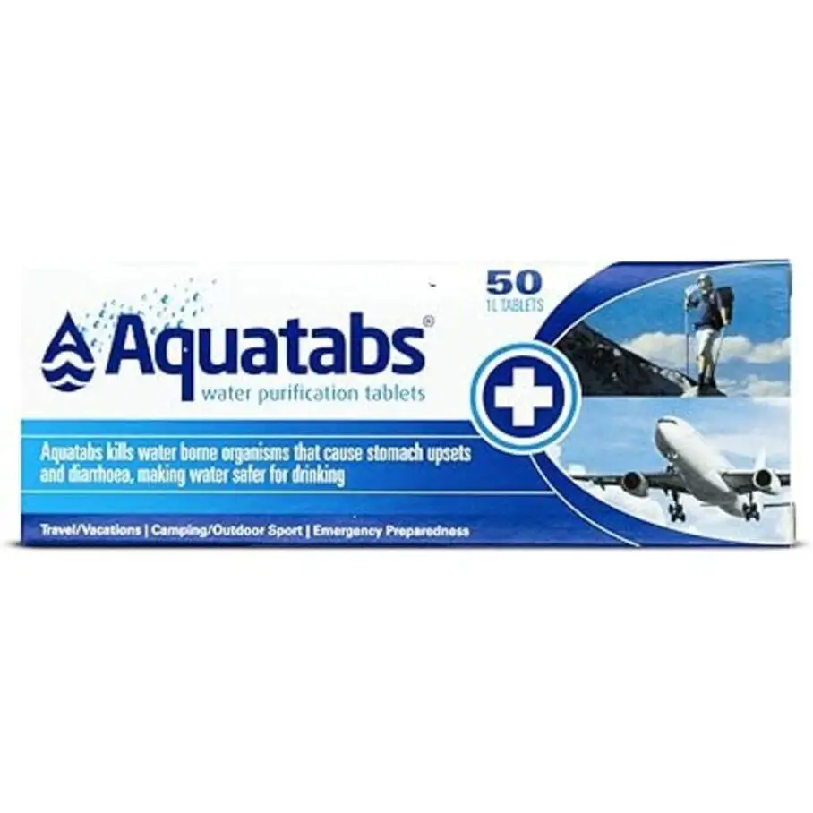 Water purification tablets - travel - mountain sports - outdoor - emergencies - survival - aquatabs