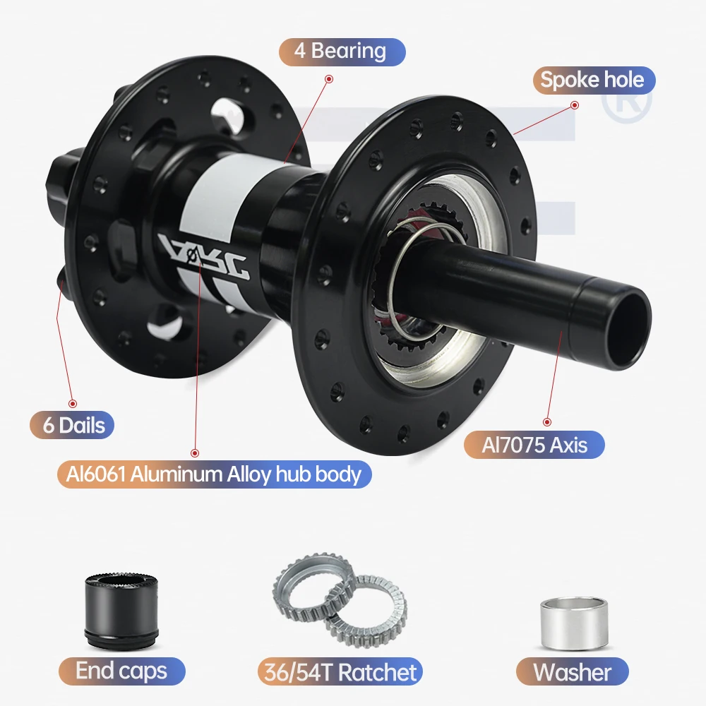 ARC 32H Boost Hub 36T/54T Ratchet HG XD MS 8 9 10 11 12 Speed Front 15x110mm Rear 12x148mm 6 Disc Bolt Brake Mountain Bike Hub