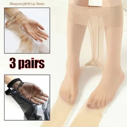 3pairs Thin Transparent Women Stockings Sexy Temptation Invisible Socks Pantyhose Leggings Nightclub Silk Tights Panty Hose