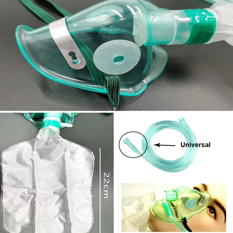 5-10Pcs Adult Oxygen Mask Soft Anatomical Form,Shield Medicine Cup Nebulizer Inhaler Conduit Oxygen Mask with 1.9m Tube