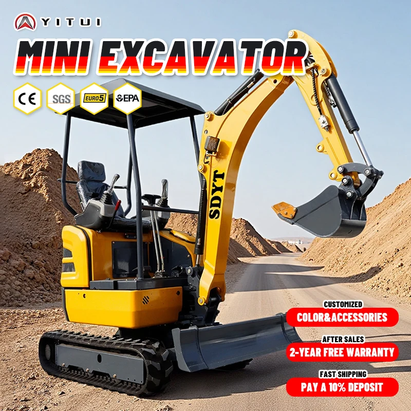 Mini escavatore caldo personalizzato Ce Epa Euro 5 Motore Kubota Potente mini escavatore multiuso per uso scenario