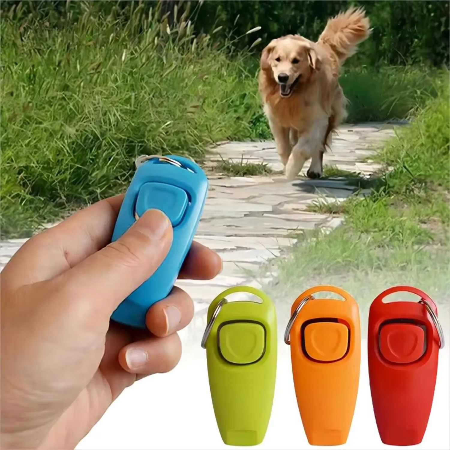 1  Pet Dog Whistle And Clicker Pet Multifunctional 2-in-1 Clicker Puppy Stop Barking Training Aid Clicker Portable Trainer