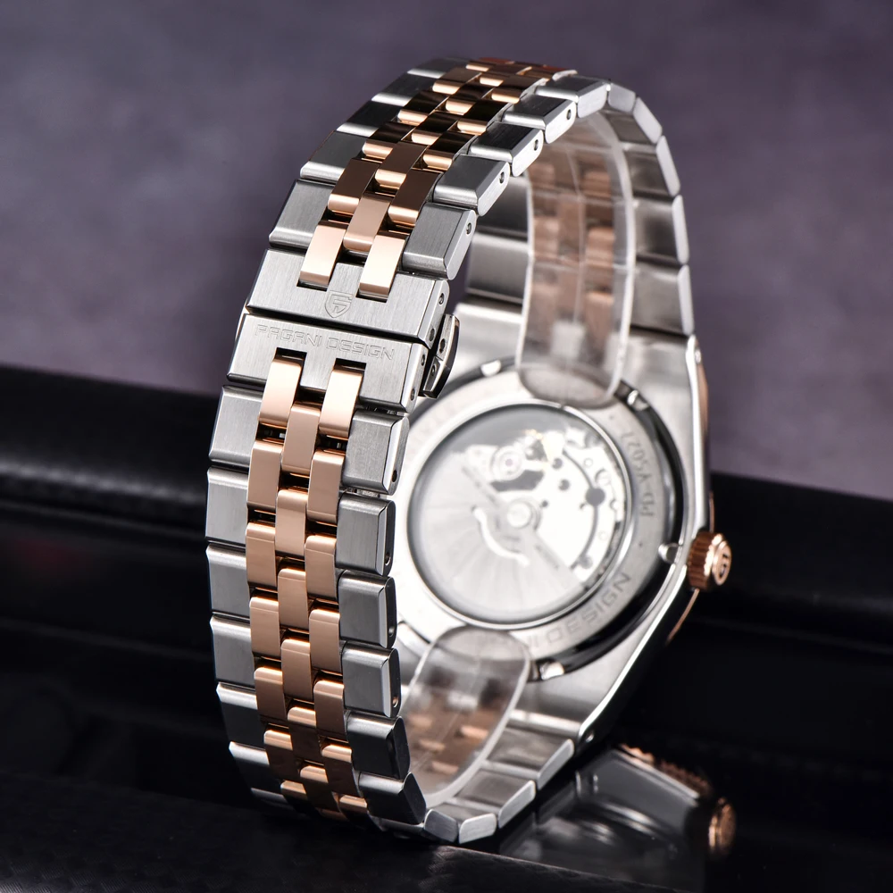 PAGANI DESIGN Men's Watch Luxury Gold Automatic Mechanical Watch For Men AR Sapphire Glass Mirror 8215 Movement Waterproof Watch