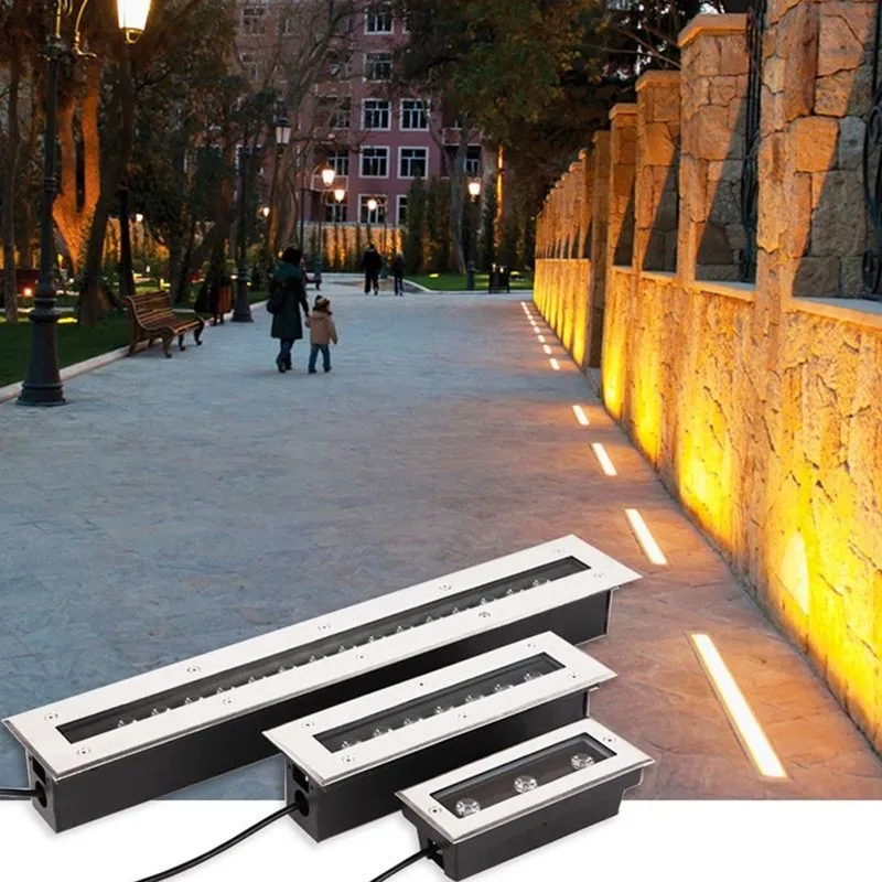 

5W 9W Bar Rectangle Landscape Light Long Strip Outdoor Waterproof Led Spot IP67 Garden Border LED Underground Light