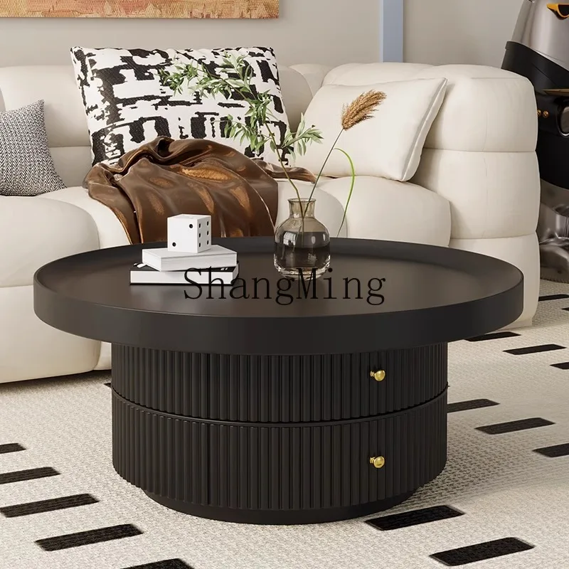 

FG cream coffee table light luxury small apartment round modern simple fashion living room home coffee table