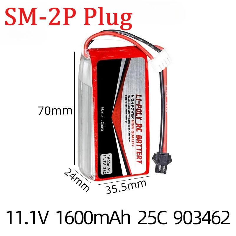 New 11.1V 1600mAh 25C 903462 Lipo High Quality Battery for Remote Controlled Aircraft Drone Model Battery