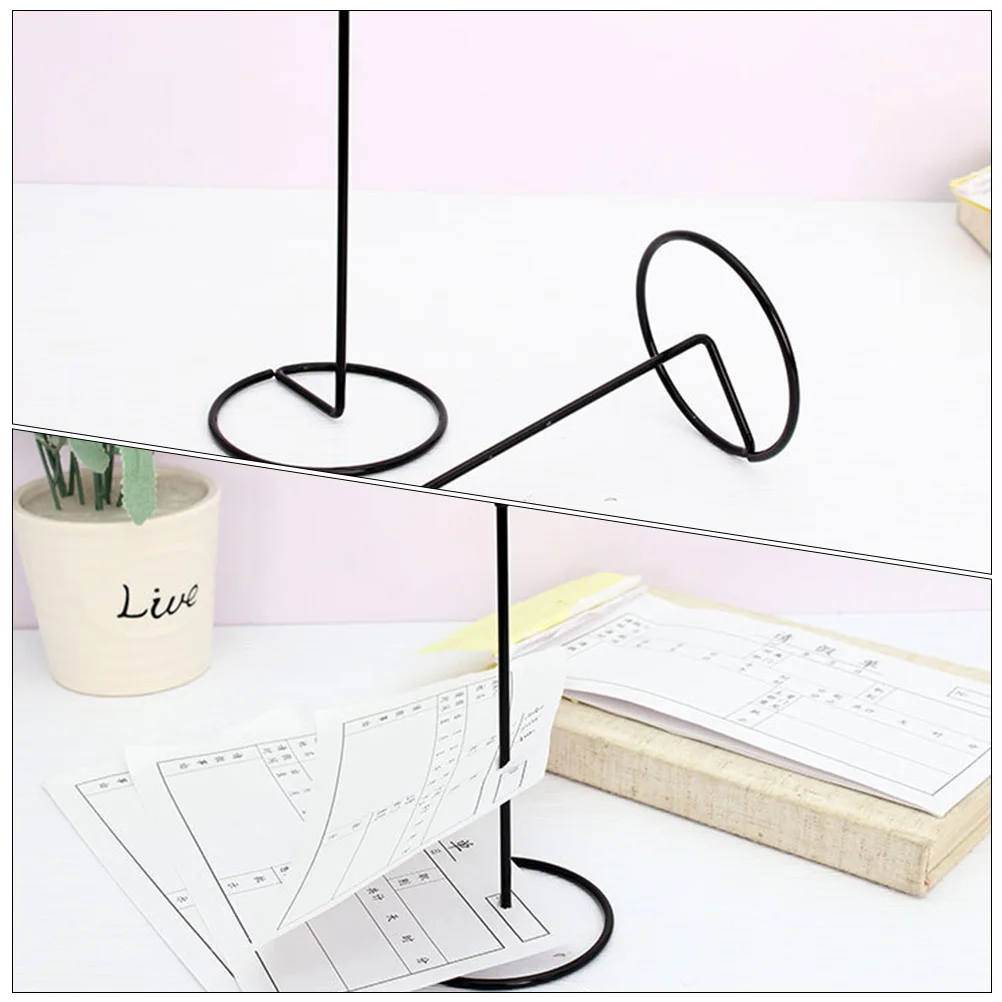 

2pcs Menu Ticket Fork Document Insert Stainless Steel Receipt Holder Bill Organizer for Restaurant Office