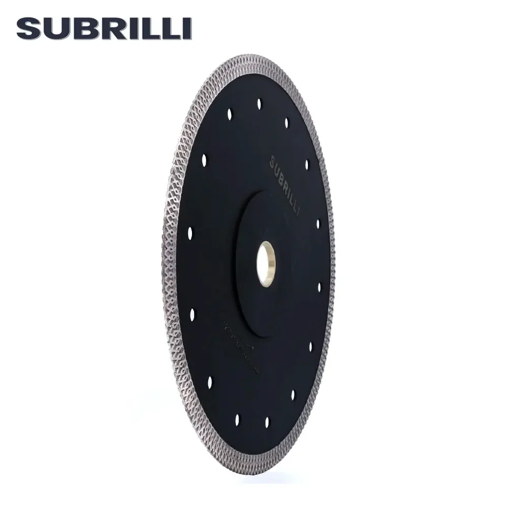 SUBRILLI 1 قطعة 200 مللي متر سوبر رقيقة الماس عجلة أسطوانة تقطيع X شبكة توربو حافة قطعة الجافة أو الرطب 8 بوصة شفرة المنشار