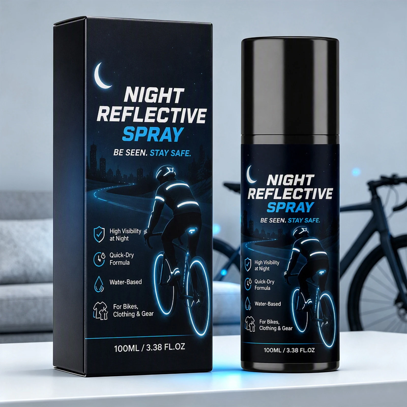 Reflective Spray Paint Clear Night Safety Coating Outdoor, Night Reflective Spray, 100ml Clear Reflective Spray for Cycling, Run