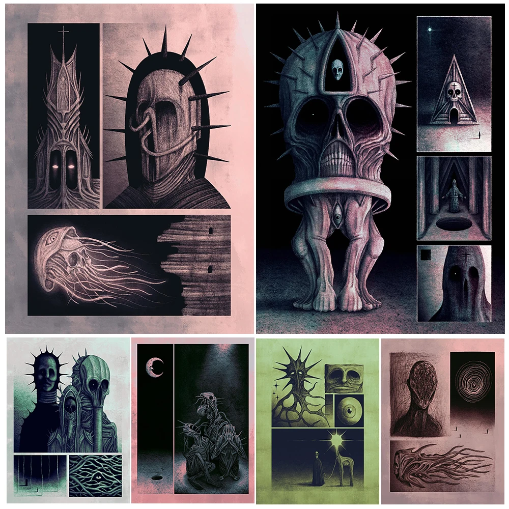 

Surreal Fantasy Illustration,Wall Art Canvas Painting,Home Decor,Sci-Fi Puzzle Vintage Art,Poster And Print, Home Decor Unfarmed