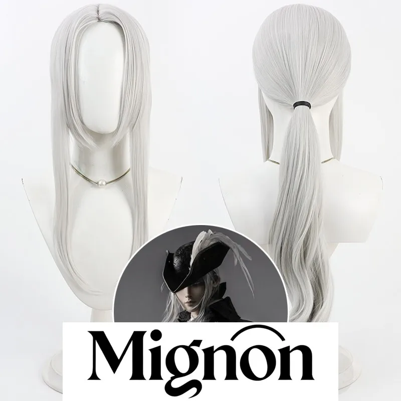 

Bloodborne Lady Maria косплей парик центральная часть серебристо-белые кудри подарок на Хэллоуин