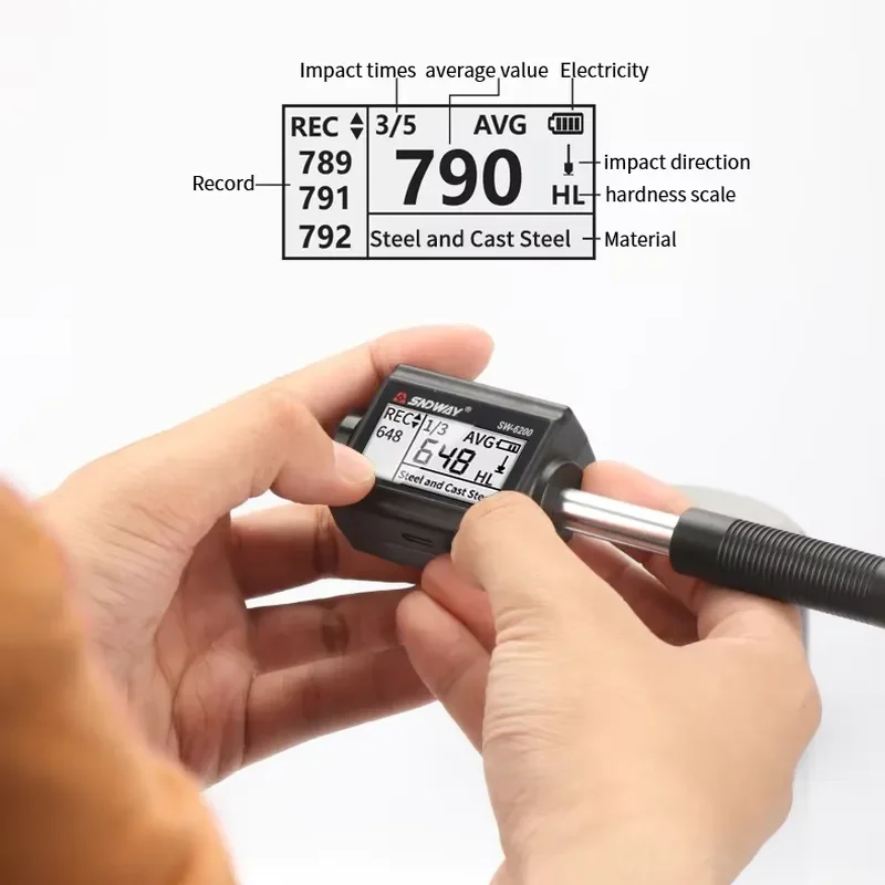 SNDWAY Mini Digital Hardness Tester SW-6200 Metal Stainless Steel Durometer Sclerometer