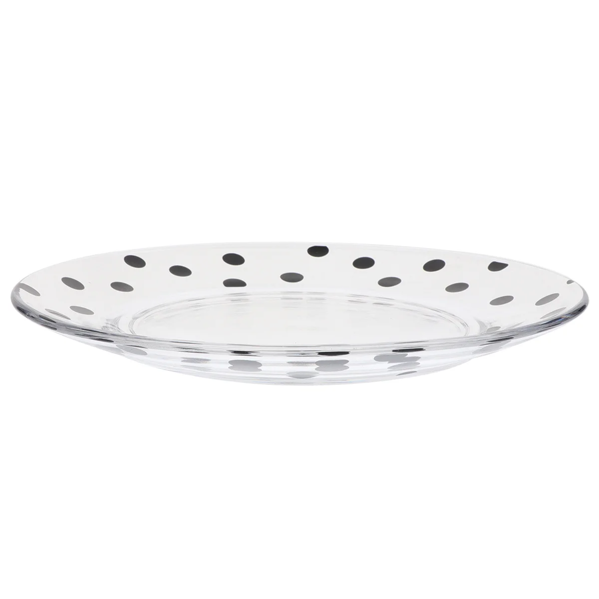 

1Pcs Polka Dot Glass Dish High Quality Craftsmanship Lovely Pattern for Food Serving Ideal Wedding Restaurant Home Daily Use