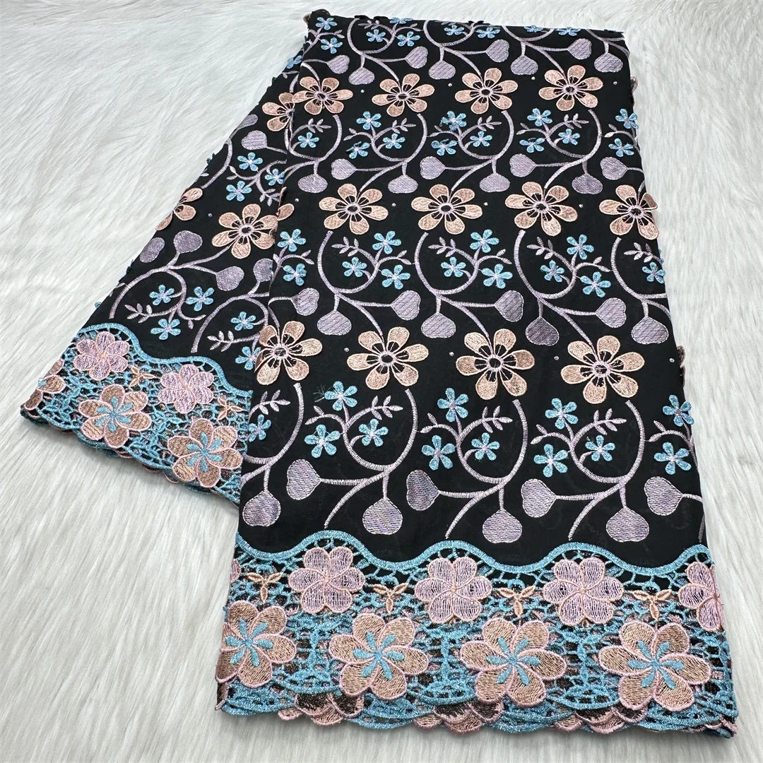 

Latest Swiss Voile Lace,Nigerian Lace Fabric,5Yard African Embroidery 100% Cotton Cord Guipure Lace Fabric For Wedding Dress