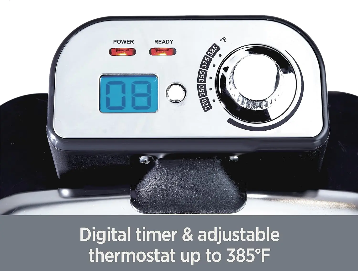 Friggitrice elettrica interamente rivestita in acciaio inossidabile con cestello capacità olio 3.5 litri, capacità alimentare 2.6 libbre 1700 watt