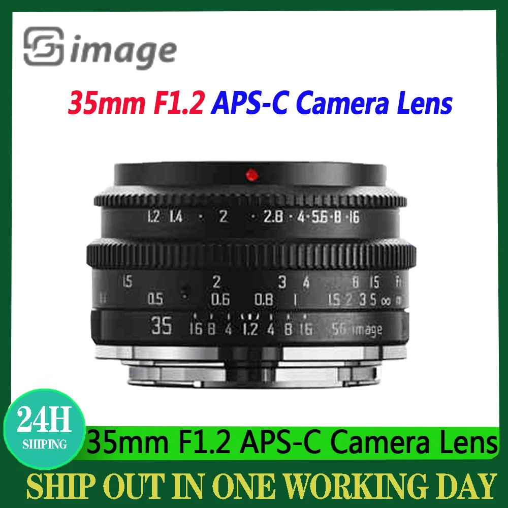 SGimage 35mm F1.2 카메라 렌즈 APS-C 광각 수동 초점 렌즈 소니 E 니콘 Z 후지 XF 캐논 EF-M/RF M4/3 L 마운트 카메라용