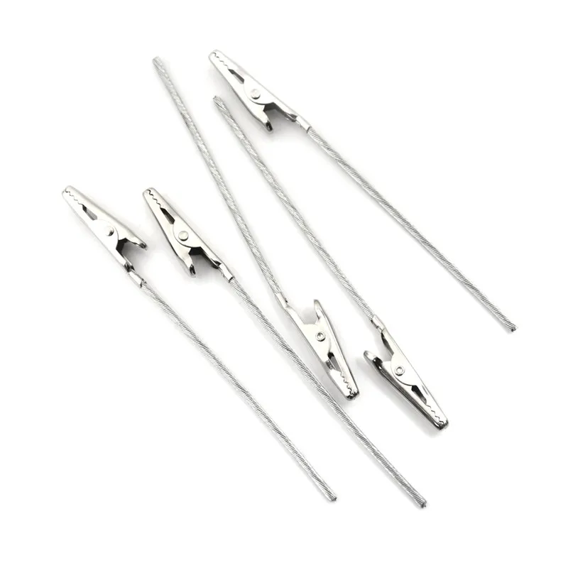 

10pcs 10cm /15cm Long Memo Crocodile Clip Wire Rope Clip Non-insulated Electric Test Crocodile Metal Alligator Clips