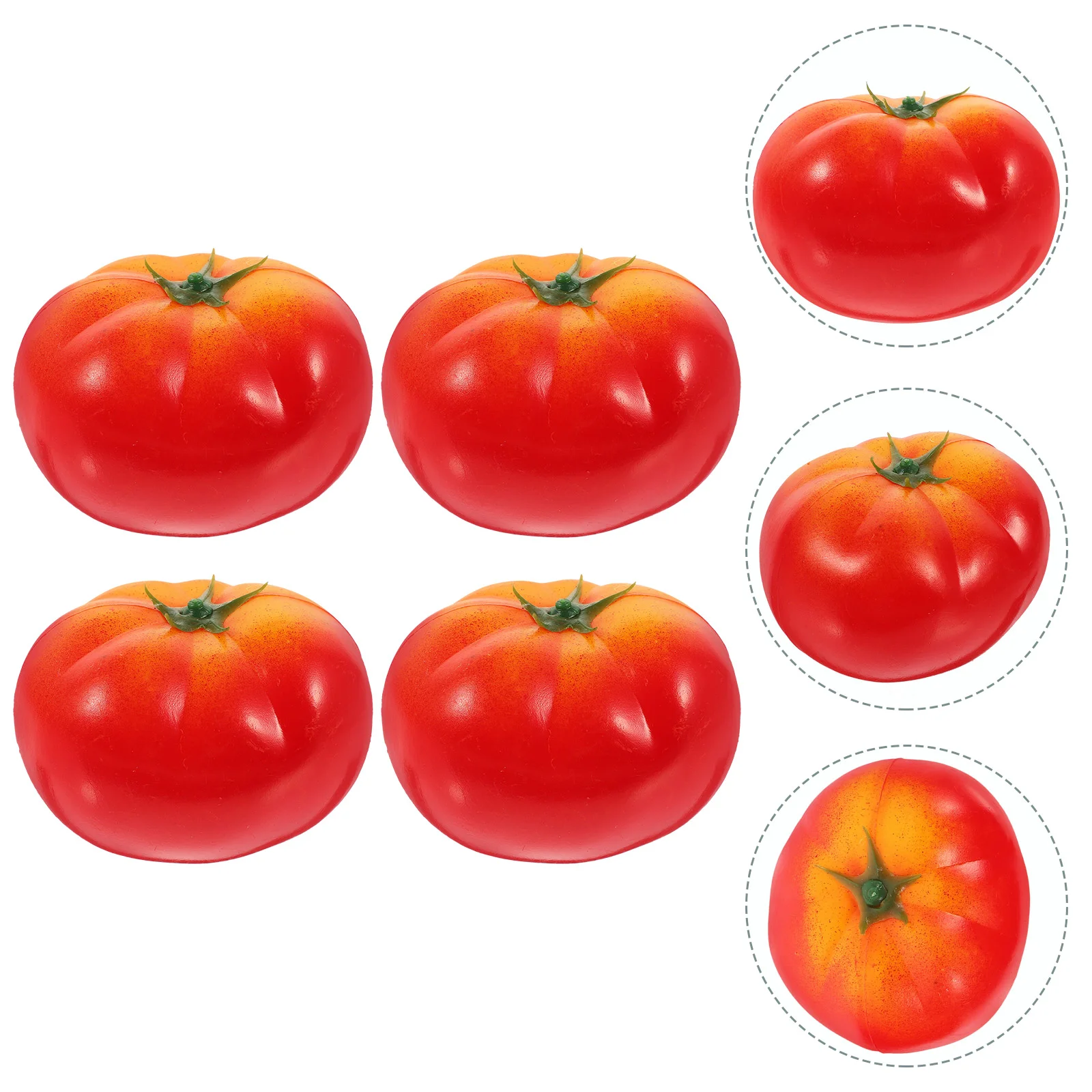 

4 Pcs Plastic Tomato Model Showcase Display Props Fake Kitchen Decoration Artificial Vegetable Decorations Green Ornaments