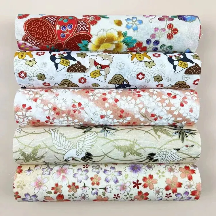5 stuks katoenen stof, bedrukte stof, handgemaakte poppenkleertjesstof, jurkstof, voor doe-het-zelf naaien scrapbooking quilten ambacht