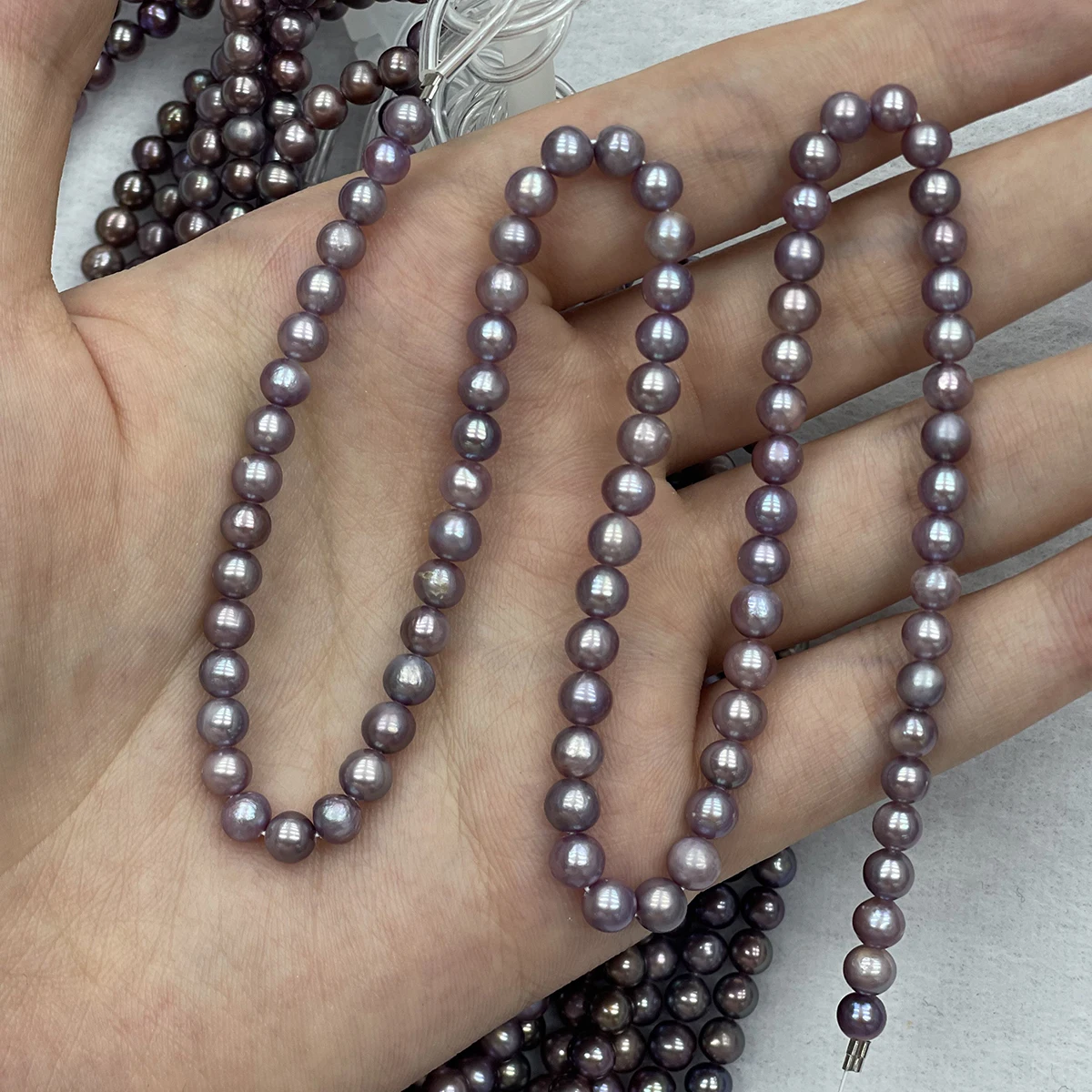

AAAA 4–5mm High-Quality Round Deep Purple Natural Freshwater Pearls Beads for Jewelry Making DIY Necklaces Bracelets Accessories