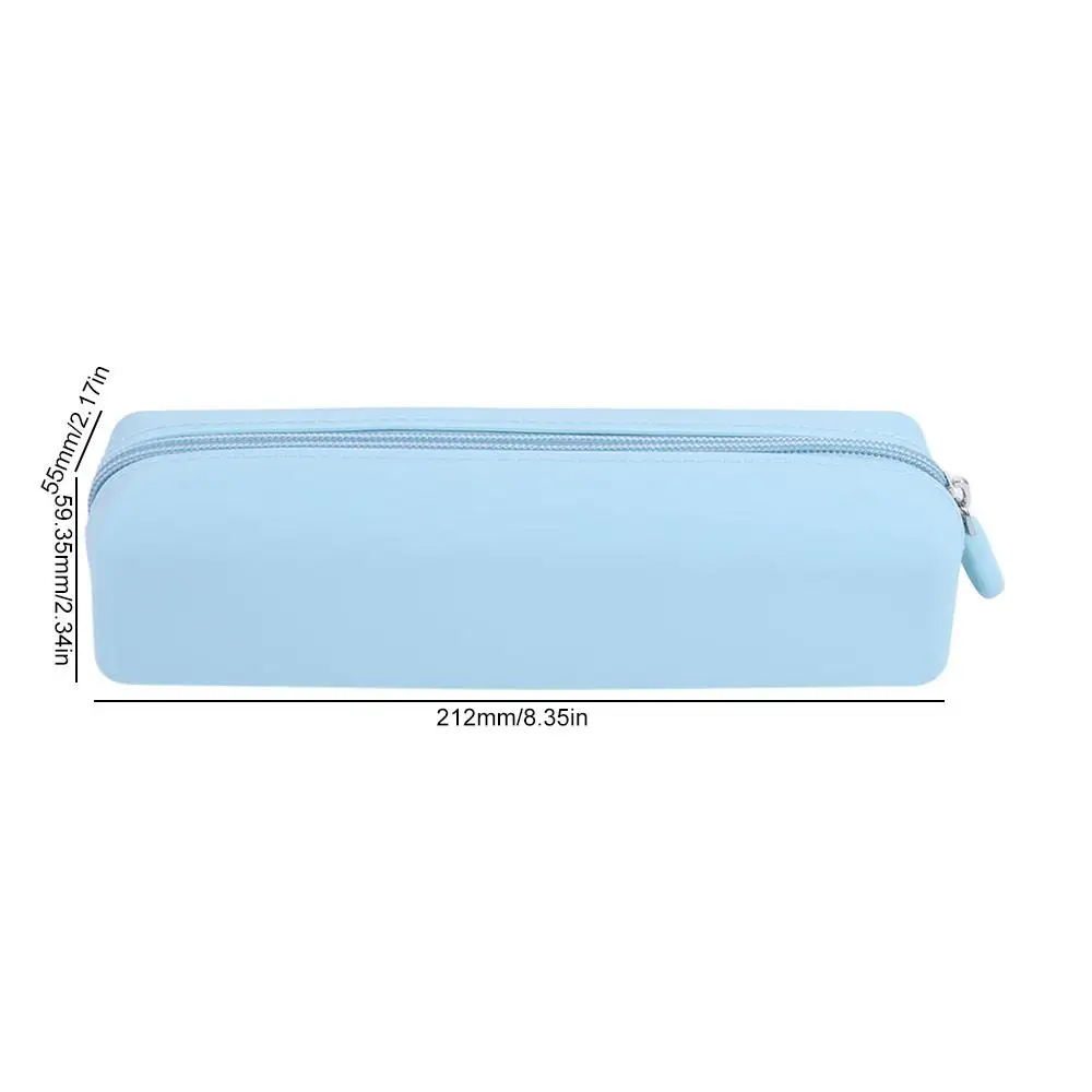 Portable Silicone Pen Bag with Zipper Large Capacity Pencil Case Multi-function Waterproof Cosmetics Storage Bag Student
