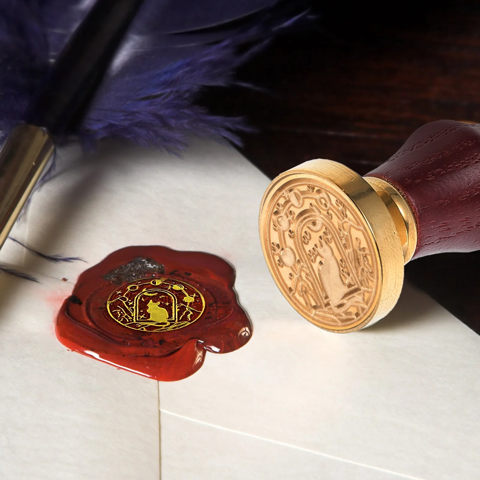 

1Set Wax Seal Stamp Kit Premium Material Smooth Head Durable for Invitation Packaging DIY Sealing Scrapbook Decoration