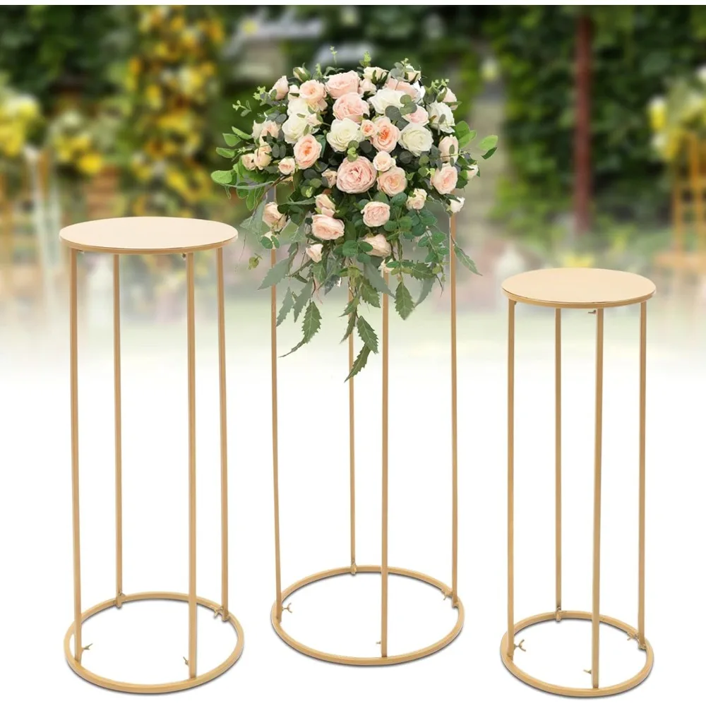 

Cylinder Stands For Party, Gold Plant Pillars Stand, Cake Pedestal Stand, Tall Cake Table Cylinder Display Pedestal Column Round