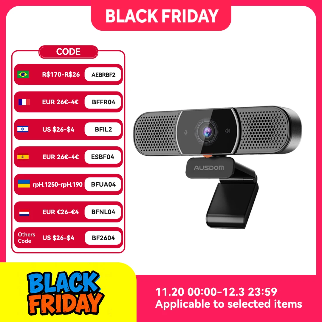 Welt Premiere AUSDOM AW616 Alle-in-One 2K Webcam Mit AI Mikrofon Lautsprecher Privatsphäre Abdeckung USB Computer kamera Für Conferencing