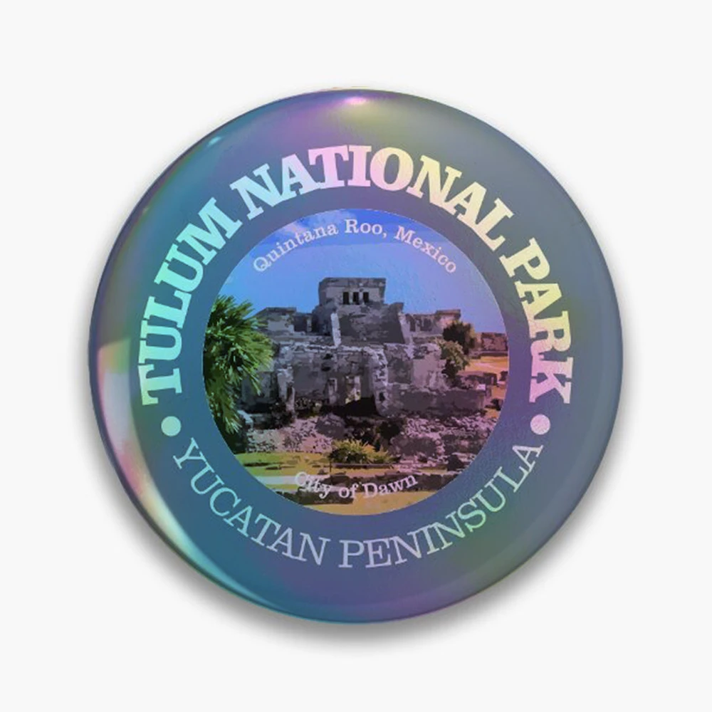 Tulum National Park (NP) Pin Holographic Star Heart Pin Brooches Laminated Button Fashion Accessory