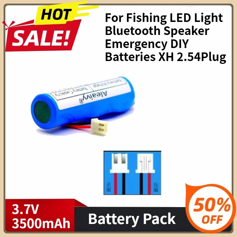 

18650 Lithium Battery Pack For Fishing LED Light Bluetooth Speaker Emergency DIY Batteries 3.7V 2600mAh 3500mAh XH 2.54Plug