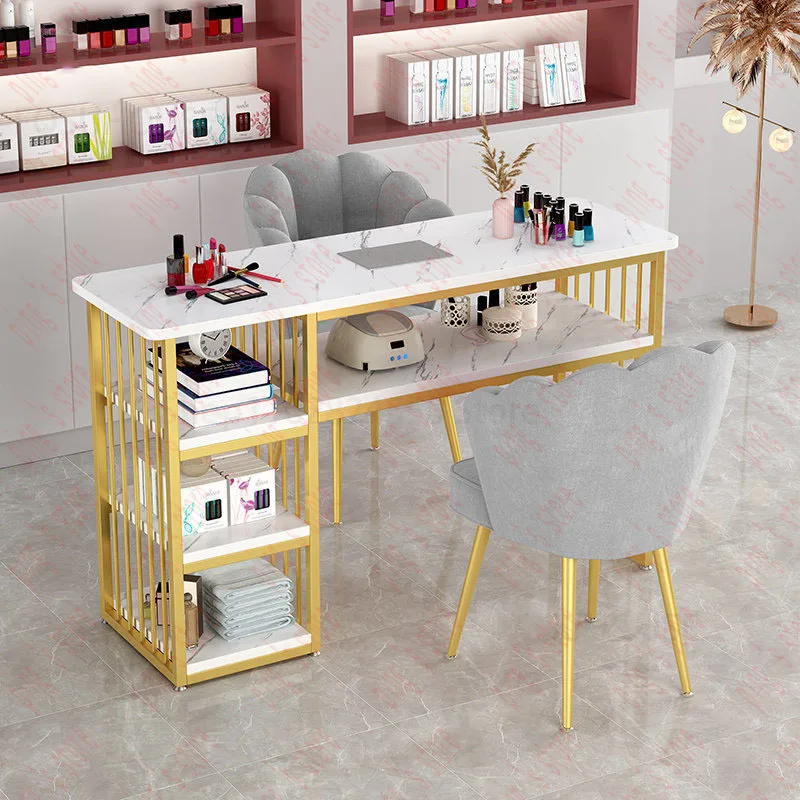 Beauty Salon Professional Manicure Table Light Luxury Nail and Chair Set with Built-in Vacuum Cleaner Home Makeup s
